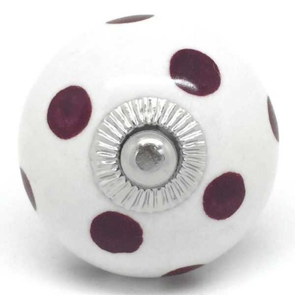 CK216 White with Cranberry Polka Dots